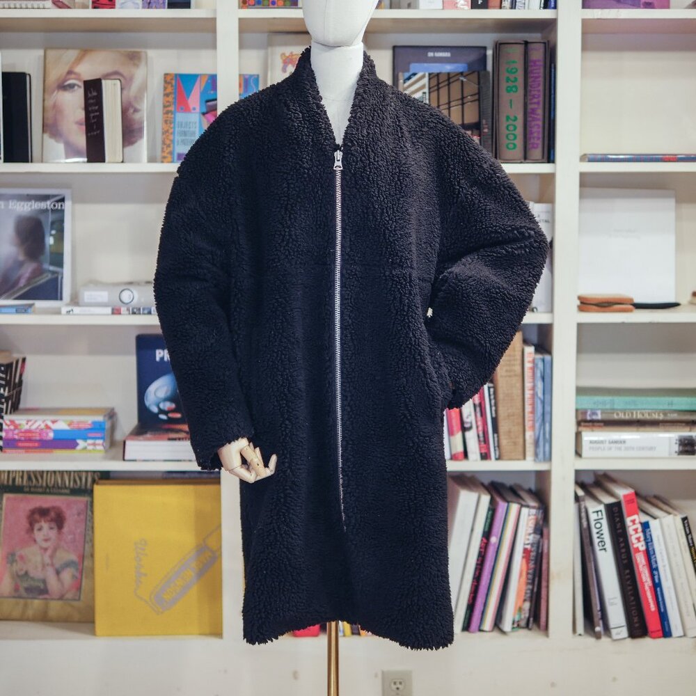 Soft and warm bouclé Dolman sleeve winter coat